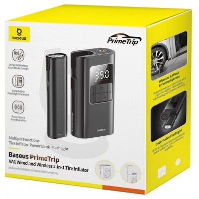 Портативний Міні Насос Baseus PrimeTrip VA1 2-in-1 (C11169001121-00) black