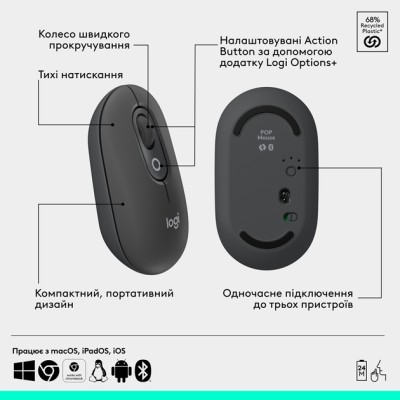 IT/наб LOGITECH POP ICON COMBO - GRAPHITE - UKR (L920-013156) IT/наб LOGITECH POP ICON COMBO - GRAPHITE - UKR (L920-013156)