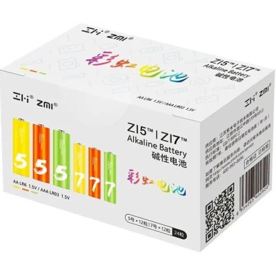 Батарейка ZMI Rainbow AA/AAA Alkaline (LR24) 24шт/бл Батарейка ZMI Rainbow AA/AAA Alkaline (LR24) 24шт/бл