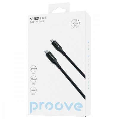 Кабель Proove Speed Line Type-C To Type С 240W USB 4.0 (1m) (CCSL60002201) Black