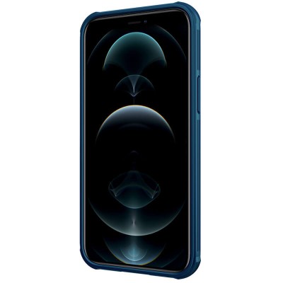 Карбоновая накладка Nillkin Camshield (шторка на камеру) для Apple iPhone 13 (6.1") Синий / Blue