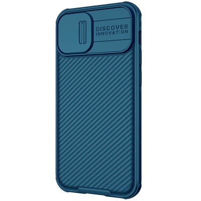 Карбоновая накладка Nillkin Camshield (шторка на камеру) для Apple iPhone 13 (6.1") Синий / Blue