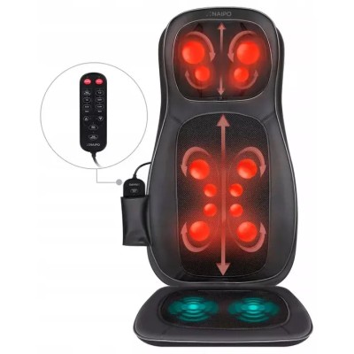 Масажна накидка на крісло Naipo Neck and Back з підігрівом і вібрацією MGBK-C2030 (Black)