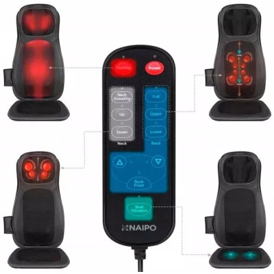 Масажна накидка на крісло Naipo Neck and Back з підігрівом і вібрацією MGBK-C2030 (Black)