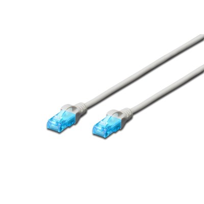 Патч-корд CAT 5e U-UTP, PVC AWG 26/7, довжина 10 м, колір сірий DK-1512-100 DIGITUS by ASSMANN