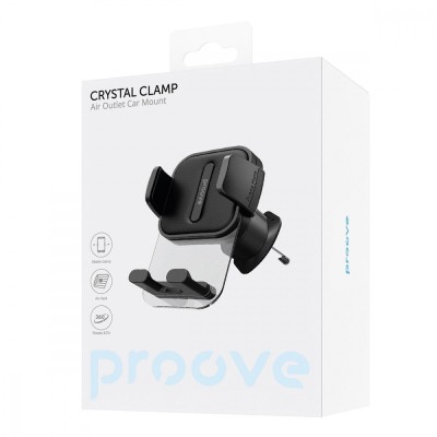 Автомобільний тримач Proove Crystal Clamp Air Outlet Car Mount (CHCC00000001) Black Автомобільний тримач Proove Crystal Clamp Air Outlet Car Mount (CHCC00000001) Black