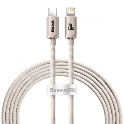 Кабель Baseus Crystal Shine Series Fast Charging Data USB кабель Type-C To IP 20W 2m (CAJY001404) Pink Кабель Baseus Crystal Shine Series Fast Charging Data USB кабель Type-C To IP 20W 2m (CAJY001404) Pink