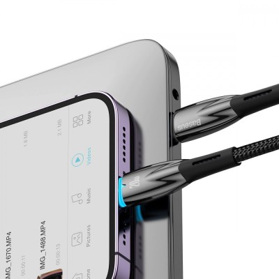 Кабель Baseus Glimmer Series Fast Charging Type-C to Lightning 20W (1m) CADH000001 black Кабель Baseus Glimmer Series Fast Charging Type-C to Lightning 20W (1m) CADH000001 black