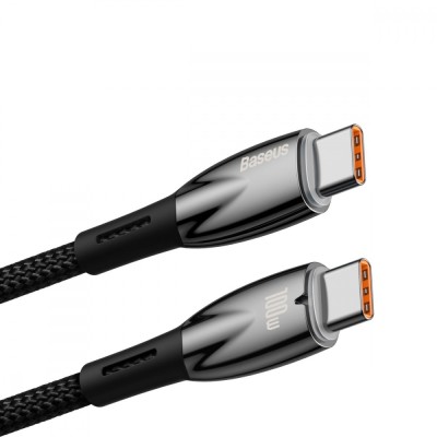 Кабель Baseus Glimmer Series Fast Charging Type-C To Type-C 100W (1m) CADH000702 White