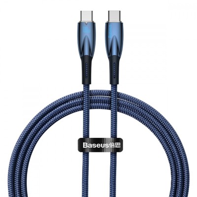 Кабель Baseus Glimmer Series Fast Charging Type-C to Type-C 100W (1m) CADH000703 blue