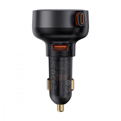 АЗП Baseus Enjoyment Pro U + Retractable Cable Type-C 60W (C00057800111-00) Black