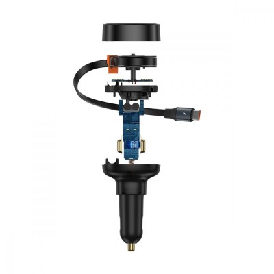 АЗП Baseus Enjoyment Pro U + Retractable Cable Type-C 60W (C00057800111-00) Black