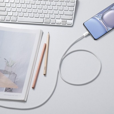 Кабель Baseus Dynamic Series Fast Charging Type-C to Type-C 100W (2m) (CALD000302) white