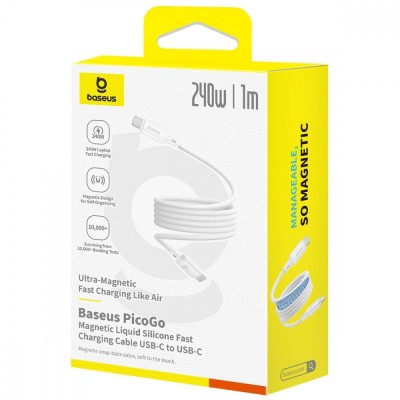 Кабель Baseus PicoGo Magnetic Liquid Silicone Type-C to Type-C 240W (1m) (P10376800311-00) blue Кабель Baseus PicoGo Magnetic Liquid Silicone Type-C to Type-C 240W (1m) (P10376800311-00) blue