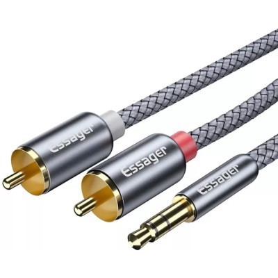 Кабель ESSAGER Monster RCA Audio Cable Jack 3.5 to 2 RCA Cable 3.5mm Jack to 2RCA Male Splitter Aux Cable 2M (EYPZJ-MYA0H) Кабель ESSAGER Monster RCA Audio Cable Jack 3.5 to 2 RCA Cable 3.5mm Jack to 2RCA Male Splitter Aux Cable 2M (EYPZJ-MYA0H)