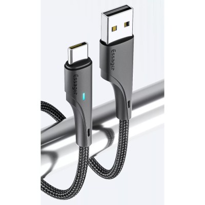 Кабель ESSAGER Rousseau 3A Fast Charging USB Type C Cable 1m (EXCT-LS01) Black Кабель ESSAGER Rousseau 3A Fast Charging USB Type C Cable 1m (EXCT-LS01) Black