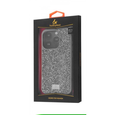 Чохол Bling World Rock Diamond (TPU) iPhone 15 Pro Max gray titanium