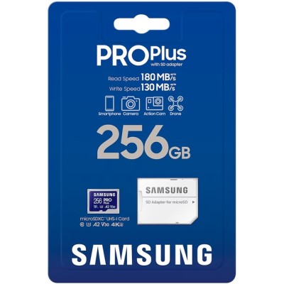 Карта пам’яті MICRO SDXC PRO+ 256GB W/ADAPT. MB-MD256SA/EU SAMSUNG Карта пам’яті MICRO SDXC PRO+ 256GB W/ADAPT. MB-MD256SA/EU SAMSUNG
