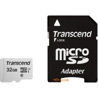 Картка пам'ятi TRANSCEND microSDHC 300S 32GB UHS-I U1 + ad Картка пам'ятi TRANSCEND microSDHC 300S 32GB UHS-I U1 + ad