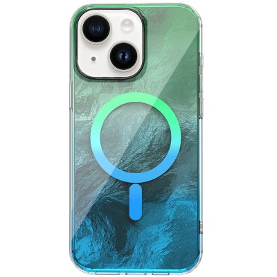Чохол TPU Shiny Mountain (MagFit) для Apple iPhone 15 (6.1") Green / Blue Чохол TPU Shiny Mountain (MagFit) для Apple iPhone 15 (6.1") Green / Blue