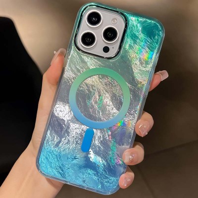 Чохол TPU Shiny Mountain (MagFit) для Apple iPhone 16 Pro Max (6.9") Green / Blue
