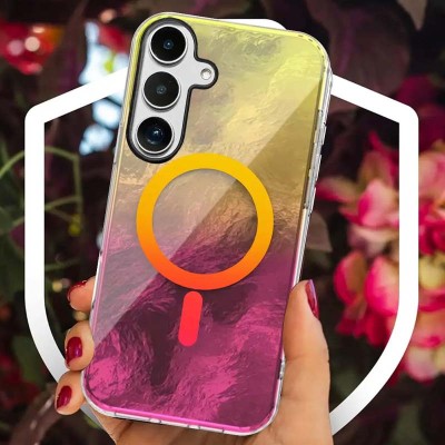 Чохол TPU Shiny Mountain (MagFit) для Samsung Galaxy S24 Yellow / Pink Чохол TPU Shiny Mountain (MagFit) для Samsung Galaxy S24 Yellow / Pink