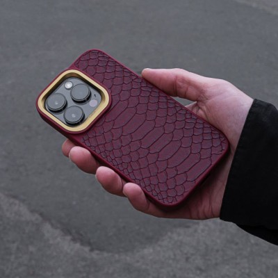 Чохол Kajsa Snake Pattern iPhone 15 Pro olive