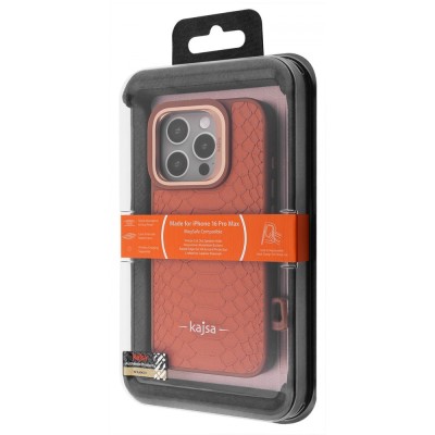Чохол Kajsa Snake Pattern with Magnetic Ring iPhone 16 Pro Max desert titanium
