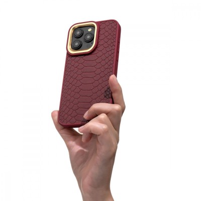 Чохол Kajsa Snake Pattern with Magnetic Ring iPhone 16 Pro Max desert titanium