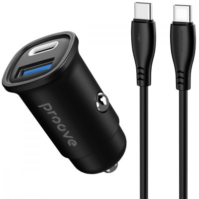 АЗП Proove Flash 30W (Type-C + USB) + Cable Type-C to Type-C (CCFC30111201) black