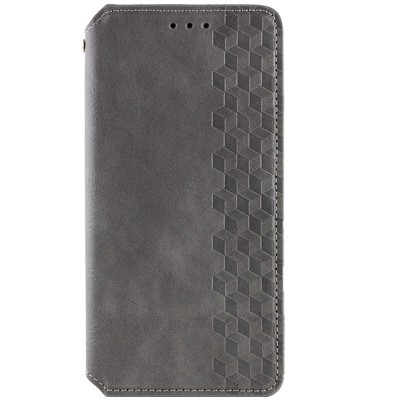 Шкіряний чохол-книжка GETMAN Cubic (PU) для Xiaomi Redmi Note 14 4G (Europe version) Сірий