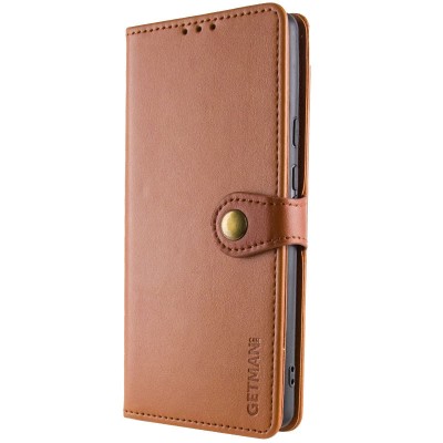Шкіряний чохол-книжка GETMAN Gallant (PU) для Xiaomi Redmi Note 14 4G (Europe version) Коричневий Шкіряний чохол-книжка GETMAN Gallant (PU) для Xiaomi Redmi Note 14 4G (Europe version) Коричневий