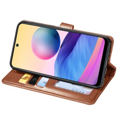 Шкіряний чохол-книжка GETMAN Gallant (PU) для Xiaomi Redmi Note 14 4G (Europe version) Коричневий Шкіряний чохол-книжка GETMAN Gallant (PU) для Xiaomi Redmi Note 14 4G (Europe version) Коричневий