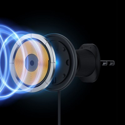 Автомобільний тримач з Бездротовим ЗП Baseus CW01 Magnetic 15W (C40141001111-00) black