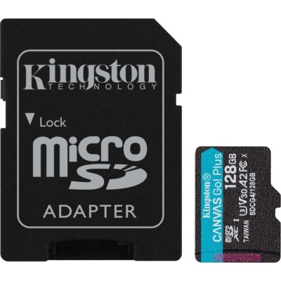 Карта пам'яті Kingston MicroSDXC 128GB Canvas Go Plus Gen4 200MB/s A2 U3 V30 + SD-адаптер (SDCG4/128GB) Карта пам'яті Kingston MicroSDXC 128GB Canvas Go Plus Gen4 200MB/s A2 U3 V30 + SD-адаптер (SDCG4/128GB)