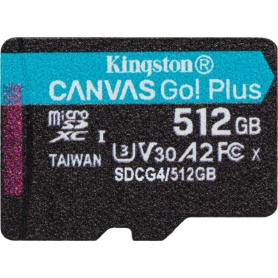 Карта пам'яті Kingston MicroSDXC 512GB Canvas Go Plus Gen4 200MB/s A2 U3 V30 (SDCG4/512GBSP) Карта пам'яті Kingston MicroSDXC 512GB Canvas Go Plus Gen4 200MB/s A2 U3 V30 (SDCG4/512GBSP)