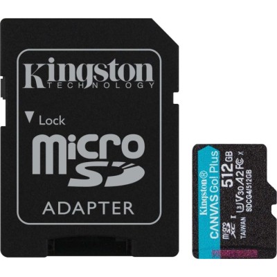 Карта пам'яті Kingston MicroSDXC 512GB Canvas Go Plus Gen4 200MB/s A2 U3 V30 + SD-адаптер (SDCG4/512GB) Карта пам'яті Kingston MicroSDXC 512GB Canvas Go Plus Gen4 200MB/s A2 U3 V30 + SD-адаптер (SDCG4/512GB)
