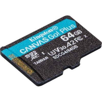 Карта пам'яті Kingston MicroSDXC 64GB Canvas Go Plus Gen4 200MB/s A2 U3 V30 (SDCG4/64GBSP) Карта пам'яті Kingston MicroSDXC 64GB Canvas Go Plus Gen4 200MB/s A2 U3 V30 (SDCG4/64GBSP)
