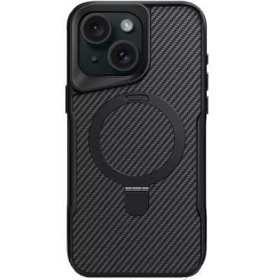 TPU+PC чохол Metal Buttons with MagSafe Carbon Ring для Apple iPhone 14 / 13 (6.1") Чорний TPU+PC чохол Metal Buttons with MagSafe Carbon Ring для Apple iPhone 14 / 13 (6.1") Чорний