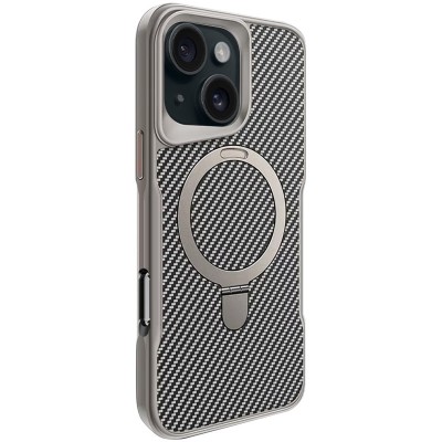 TPU+PC чохол Metal Buttons with MagSafe Carbon Ring для Apple iPhone 16 Pro Max (6.9") Сірий TPU+PC чохол Metal Buttons with MagSafe Carbon Ring для Apple iPhone 16 Pro Max (6.9") Сірий