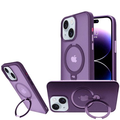 TPU+PC чохол Metal Buttons with MagSafe Colorful HQ Ring для Apple iPhone 14 / 13 (6.1") Purple TPU+PC чохол Metal Buttons with MagSafe Colorful HQ Ring для Apple iPhone 14 / 13 (6.1") Purple