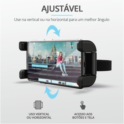 Автомобільний тримач смартфона та планшету для встановлення на підголовник Trust Rheno 7-11", чорний Автомобільний тримач смартфона та планшету для встановлення на підголовник Trust Rheno 7-11", чорний