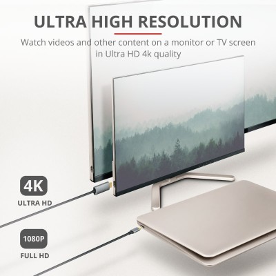 Адаптер Trust Calyx USB-C > HDMI, 1.8м, чорний (23332_TRUST) Адаптер Trust Calyx USB-C > HDMI, 1.8м, чорний (23332_TRUST)