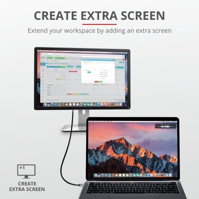 Адаптер Trust Calyx USB-C > HDMI, 1.8м, чорний (23332_TRUST) Адаптер Trust Calyx USB-C > HDMI, 1.8м, чорний (23332_TRUST)