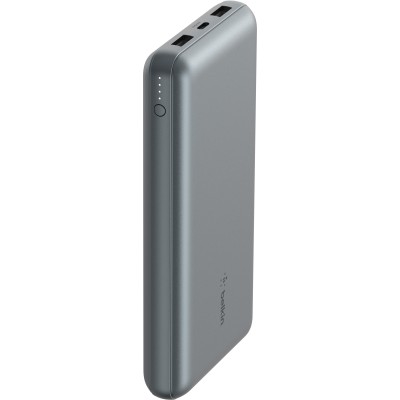 Акумулятор портативний літій-іонний Power Bank Belkin 10000мА·год, 15Вт, 2хUSB-A/USB-C, cірий