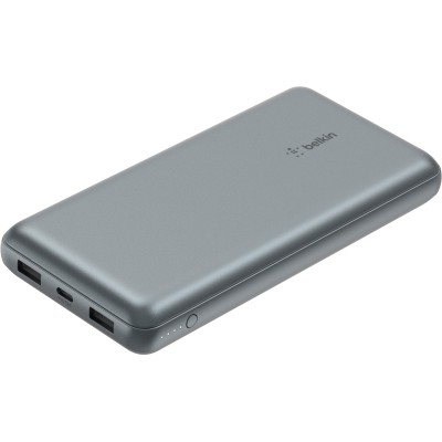 Акумулятор портативний літій-іонний Power Bank Belkin 10000мА·год, 15Вт, 2хUSB-A/USB-C, cірий