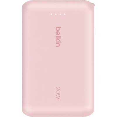 Акумулятор портативний літій-іонний Power Bank Belkin 10000мА·год, 20Вт, з інтегрованим кабелем USB-C, рожевий Акумулятор портативний літій-іонний Power Bank Belkin 10000мА·год, 20Вт, з інтегрованим кабелем USB-C, рожевий