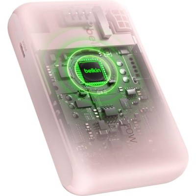Акумулятор портативний літій-іонний Power Bank Belkin 10000мА·год, 20Вт, з інтегрованим кабелем USB-C, рожевий Акумулятор портативний літій-іонний Power Bank Belkin 10000мА·год, 20Вт, з інтегрованим кабелем USB-C, рожевий