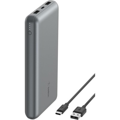 Акумулятор портативний літій-іонний Power Bank Belkin 20000мА·год, 15Вт, 2хUSB-A/USB-C, cірий Акумулятор портативний літій-іонний Power Bank Belkin 20000мА·год, 15Вт, 2хUSB-A/USB-C, cірий