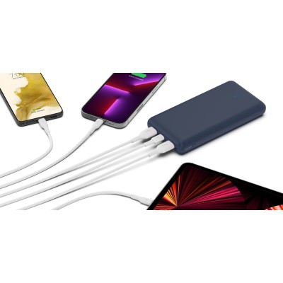 Акумулятор портативний літій-іонний Power Bank Belkin 20000мА·год, 15Вт, 2хUSB-A/USB-C, блакитний Акумулятор портативний літій-іонний Power Bank Belkin 20000мА·год, 15Вт, 2хUSB-A/USB-C, блакитний